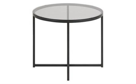 OKRĄGŁY SZKLANY STOLIK DO SALONU, NOWCZESNY, CZARNY METAL, LOFT, 55 CM OKRĄGŁY SZKLANY STOLIK DO SALONU, NOWCZESNY, CZARNY METAL, LOFT, 55 CM