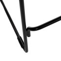 METALOWY CZARNY HOKER Z OPARCIEM, INDUSTRIALNY, LOFT, Z PODUSZKĄ, 66 CM