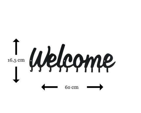 Wieszak ścienny Welcome czarny Wieszak ścienny Welcome czarny