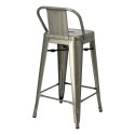 METALOWY HOKER LOFT ARTPRO Z OPARCIEM, INDUSTRIALNY, DO KUCHNI 67 CM