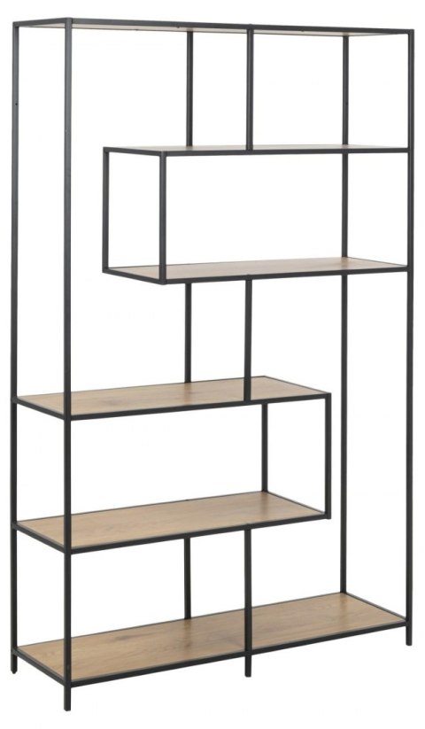 REGAŁ NA KSIĄŻKI DENMARK, DĄB, CZARNY METAL, 6 PÓŁEK, LOFT, DO SALONU REGAŁ NA KSIĄŻKI DENMARK, DĄB, CZARNY METAL, 6 PÓŁEK, LOFT, DO SALONU