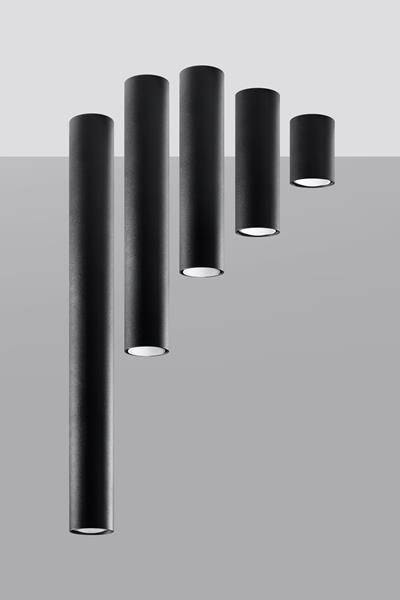 NOWOCZESNY CZARNY PLAFON, METAL, GU10, RURKA 60 CM NOWOCZESNY CZARNY PLAFON, METAL, GU10, RURKA 60 CM