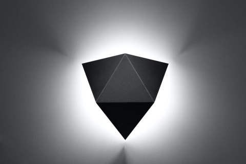 FUTURYSTYCZNY CZARNY KINKIET SOLIDO, TRÓJKĄT, METAL, 3D FUTURYSTYCZNY CZARNY KINKIET SOLIDO, TRÓJKĄT, METAL, 3D