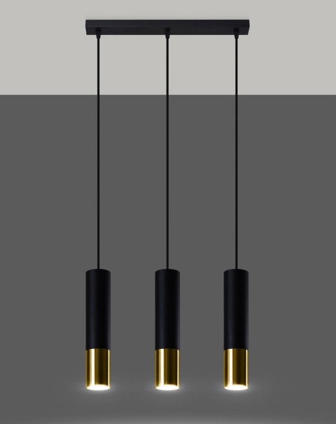Lampa wisząca LOOPEZ 3L czarny/złoty Lampa wisząca LOOPEZ 3L czarny/złoty