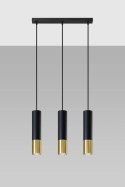 Lampa wisząca LOOPEZ 3L czarny/złoty