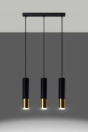 Lampa wisząca LOOPEZ 3L czarny/złoty