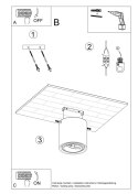 NOWOCZENY MAŁY BETONOWY PLAFON, LOFT, GU 10