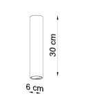 NOWOCZESNY BIAŁY PLAFON, METAL, GU10, RURKA 30 CM