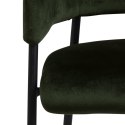 CIEMNE ZIELONE KRZESŁO GLAMOUR, DO JADALNI, Z PODŁOKIETNIKAMI, TAPICEROWANE