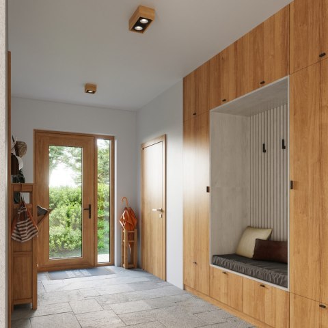 DREWNIANY PLAFON, PROSTOKĄT, NOWOCZESNY, 2 x GU10 DREWNIANY PLAFON, PROSTOKĄT, NOWOCZESNY, 2 x GU10
