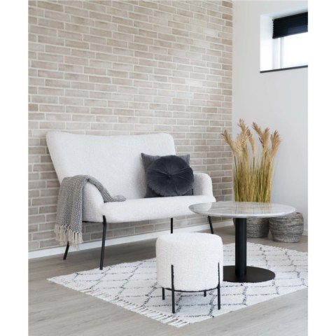 OKRĄGŁA BIAŁA PUFA, BARANEK, CZARNY METAL, ELEGANCKA, DO SALONU, 35 cm OKRĄGŁA BIAŁA PUFA, BARANEK, CZARNY METAL, ELEGANCKA, DO SALONU, 35 cm