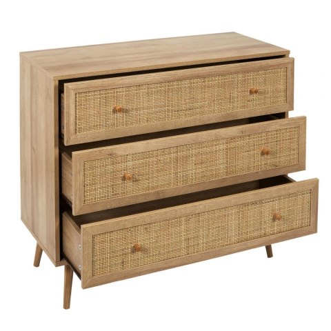 KOMODA BOHO, PLECIONKA, NATURALNA, DO SALONU, 3 SZUFLADY, RATTAN, DĄB KOMODA BOHO, PLECIONKA, NATURALNA, DO SALONU, 3 SZUFLADY, RATTAN, DĄB