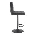 CZARNY TAPICEROWANY HOKER Z OPARCIEM, METAL, WELUR