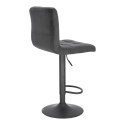 CZARNY TAPICEROWANY HOKER Z OPARCIEM, METAL, WELUR