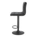 CZARNY TAPICEROWANY HOKER Z OPARCIEM, METAL, WELUR