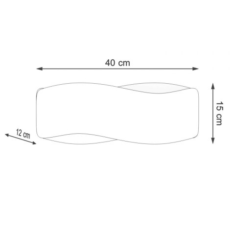 ASYMETRYCZNY POZIOMY KINKIET, BIAŁY, 40 cm, LAMPA ASYMETRYCZNY POZIOMY KINKIET, BIAŁY, 40 cm, LAMPA