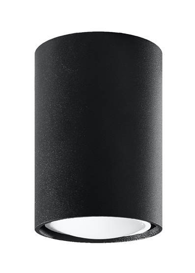 METALOWY CZARNY PLAFON, PROSTY, WĄSKI, DO SALONU, GU10, NOWOCZESNY, 10 CM