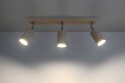 DREWNIANY PLAFON BERG, 3 REGULOWANE LAMPY, SPOT