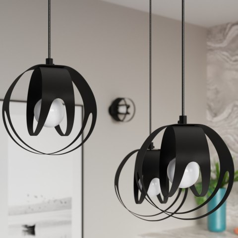 NOWOCZESNA CZARNA LAMPA, FUTURYSTYCZNA, PLAFON E27 NOWOCZESNA CZARNA LAMPA, FUTURYSTYCZNA, PLAFON E27