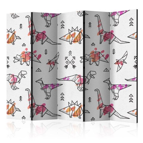 Parawan 5-częściowy - Dinozaury origami II