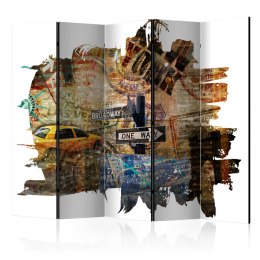 Parawan 5-częściowy - New York Collage II