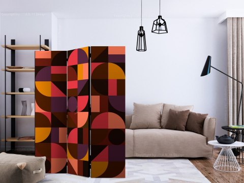 Parawan 3-częściowy - Geometryczna mozaika (czerwony) Parawan 3-częściowy - Geometryczna mozaika (czerwony)
