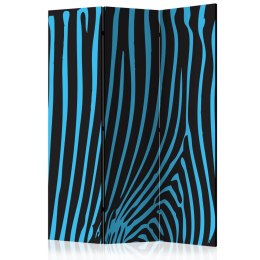 Parawan 3-częściowy - Zebra pattern (turkus)