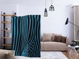 Parawan 3-częściowy - Zebra pattern (turkus)