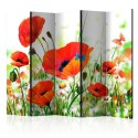 Parawan 5-częściowy - Country poppies II