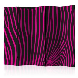 Parawan 5-częściowy - Zebra pattern (fioletowy) II