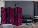 Parawan 5-częściowy - Zebra pattern (fioletowy) II