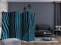 Parawan 5-częściowy - Zebra pattern (turkus) II