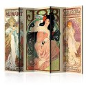Parawan 5-częściowy - Alphonse Mucha, Kobiety