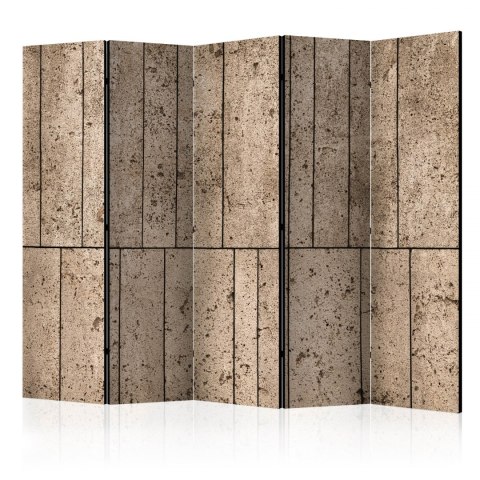 Parawan 5-częściowy - Beżowy mur II