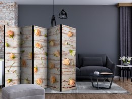 Parawan 5-częściowy - Drewno i róże II