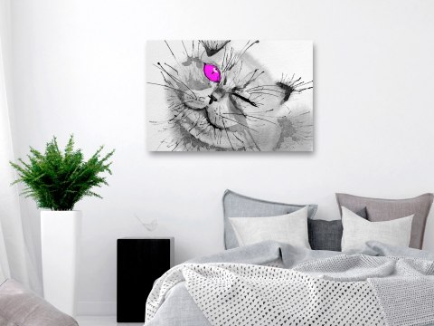 OBRAZ NA ŚCIANĘ DO SALONU, NA PŁÓTNIE, 120 x 80 cm, Radosne spojrzenie szeroki różowy OBRAZ NA ŚCIANĘ DO SALONU, NA PŁÓTNIE, 120 x 80 cm, Radosne spojrzenie szeroki różowy