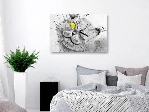 OBRAZ NA ŚCIANĘ DO SALONU, NA PŁÓTNIE, 120 x 80 cm, Radosne spojrzenie szeroki żółty OBRAZ NA ŚCIANĘ DO SALONU, NA PŁÓTNIE, 120 x 80 cm, Radosne spojrzenie szeroki żółty