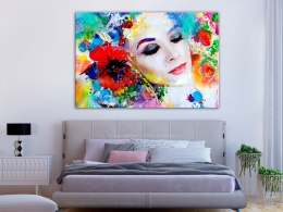 OBRAZ NA ŚCIANĘ DO SALONU, NA PŁÓTNIE, 120 x 80 cm, Kolorowe myśli szeroki