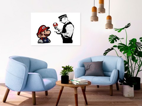 Obraz - Biały, Mario, Banksy Obraz - Biały, Mario, Banksy