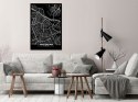 Obraz - Ciemna mapa Amsterdamu pionowy