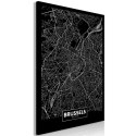 Obraz - Ciemna mapa Brukseli pionowy