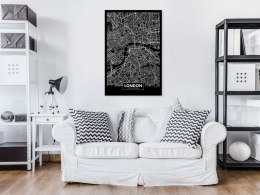 Obraz - Ciemna mapa Londynu pionowy