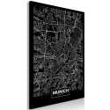Obraz - Ciemna mapa Monachium pionowy
