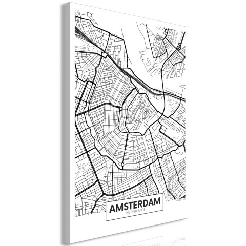 Obraz - Mapa Amsterdamu pionowy Obraz - Mapa Amsterdamu pionowy