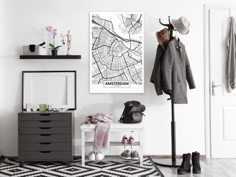 Obraz - Mapa Amsterdamu pionowy Obraz - Mapa Amsterdamu pionowy