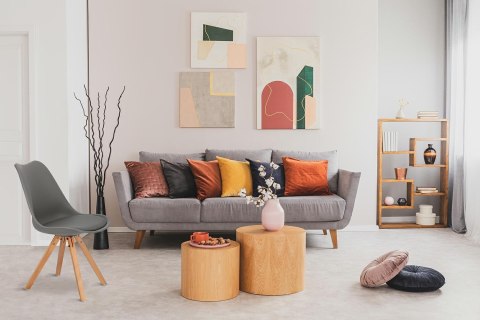 SZARE KRZESŁO NORD, Z PODUSZKĄ, DO JADALNI, LOFT, SKANDYNAWSKIE, DREWNO SZARE KRZESŁO NORD, Z PODUSZKĄ, DO JADALNI, LOFT, SKANDYNAWSKIE, DREWNO