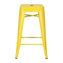 METALOWY HOKER LOFT ARTPRO - ŻÓŁTY, INDUSTRIALNY STOŁEK BAROWY, 66 CM