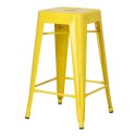 METALOWY HOKER LOFT ARTPRO - ŻÓŁTY, INDUSTRIALNY STOŁEK BAROWY, 66 CM