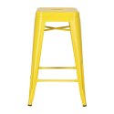 METALOWY HOKER LOFT ARTPRO - ŻÓŁTY, INDUSTRIALNY STOŁEK BAROWY, 66 CM