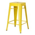 METALOWY HOKER LOFT ARTPRO - ŻÓŁTY, INDUSTRIALNY STOŁEK BAROWY, 66 CM